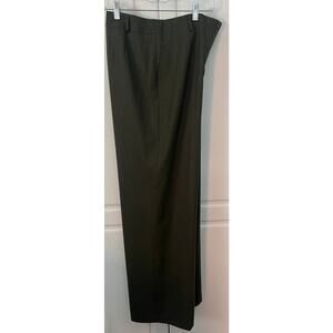 Talbots Made in Italy Wool Trouser Pant Wide Leg Green Fully Lined Size 14 NWT